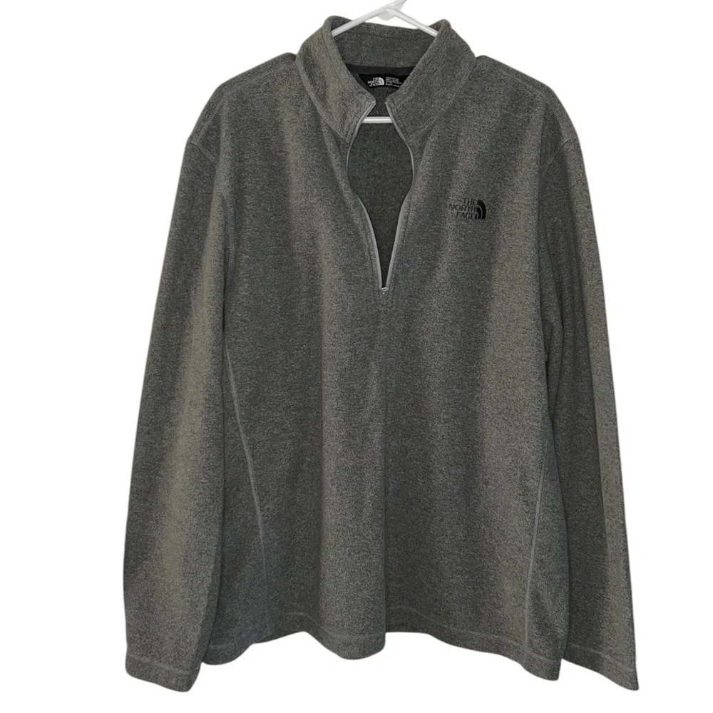 The North Face 1/4 Zip Fleece Pullover Gray Men's Size XL Hiking Outdoor Active